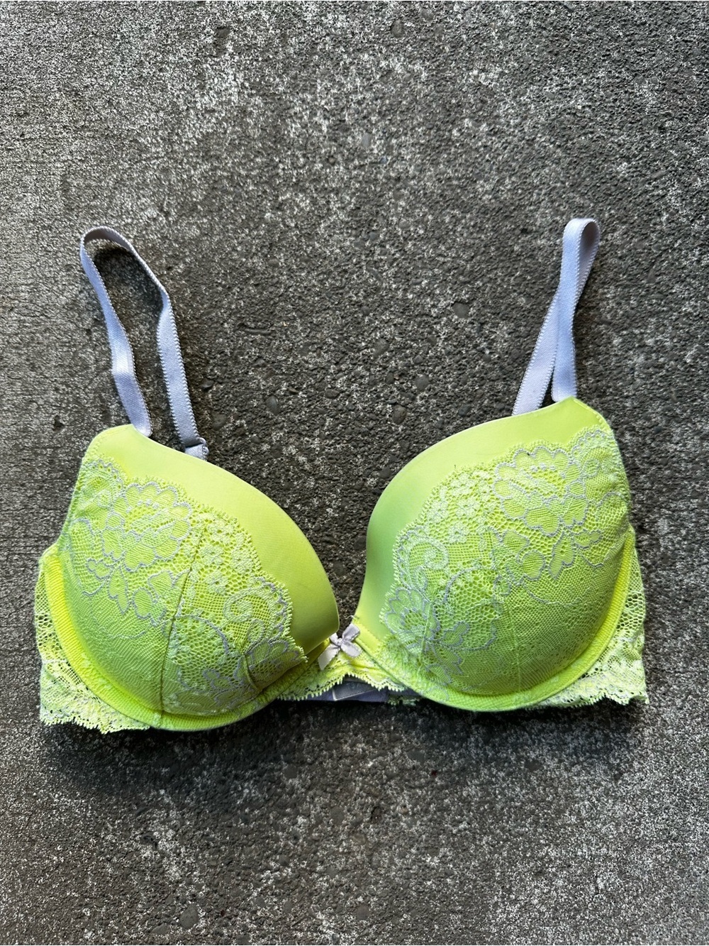 Victorias Secret Green Neon Dream Angels Lace Bra